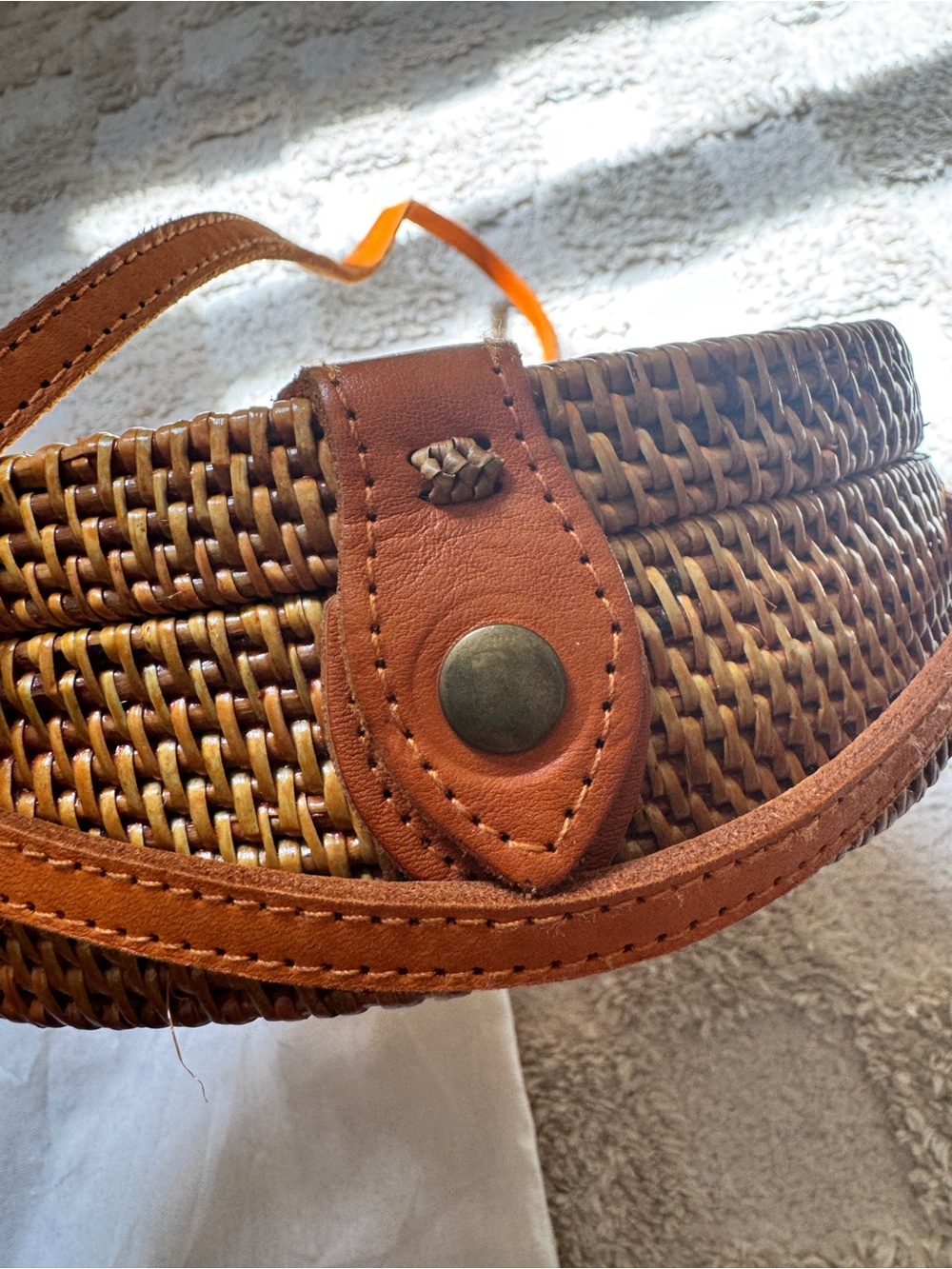 Amerii Brown Woven Round Crossbody Bag - Picture 3 of 11